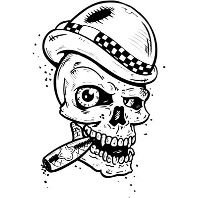 Mexican Skull And Guns Design Fake Temporary Water Transfer Tattoo Stickers NO.10460